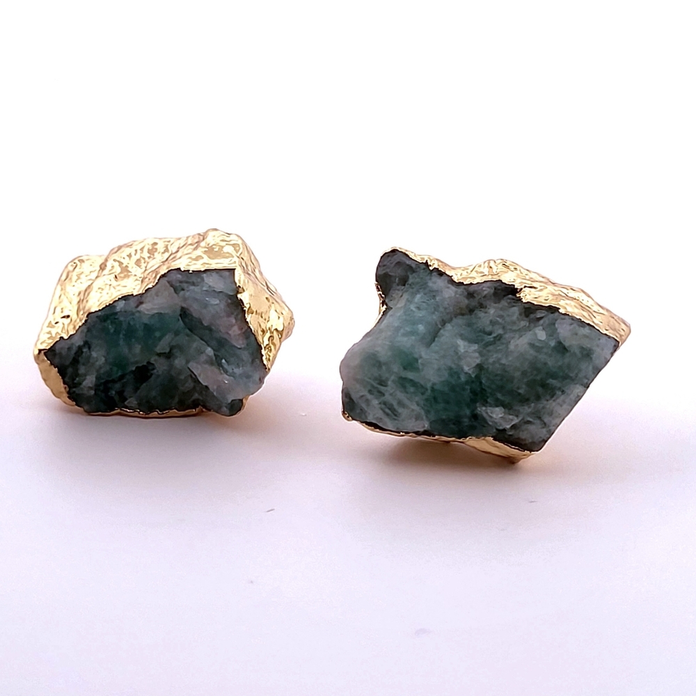 Natural Amazonite Gold Stud Earrings Nazgse20 - image 4